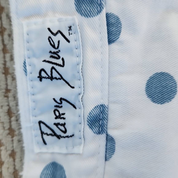 Women's White and Blue Polka Dot Shorts, Size 7 - Picture 6 of 6